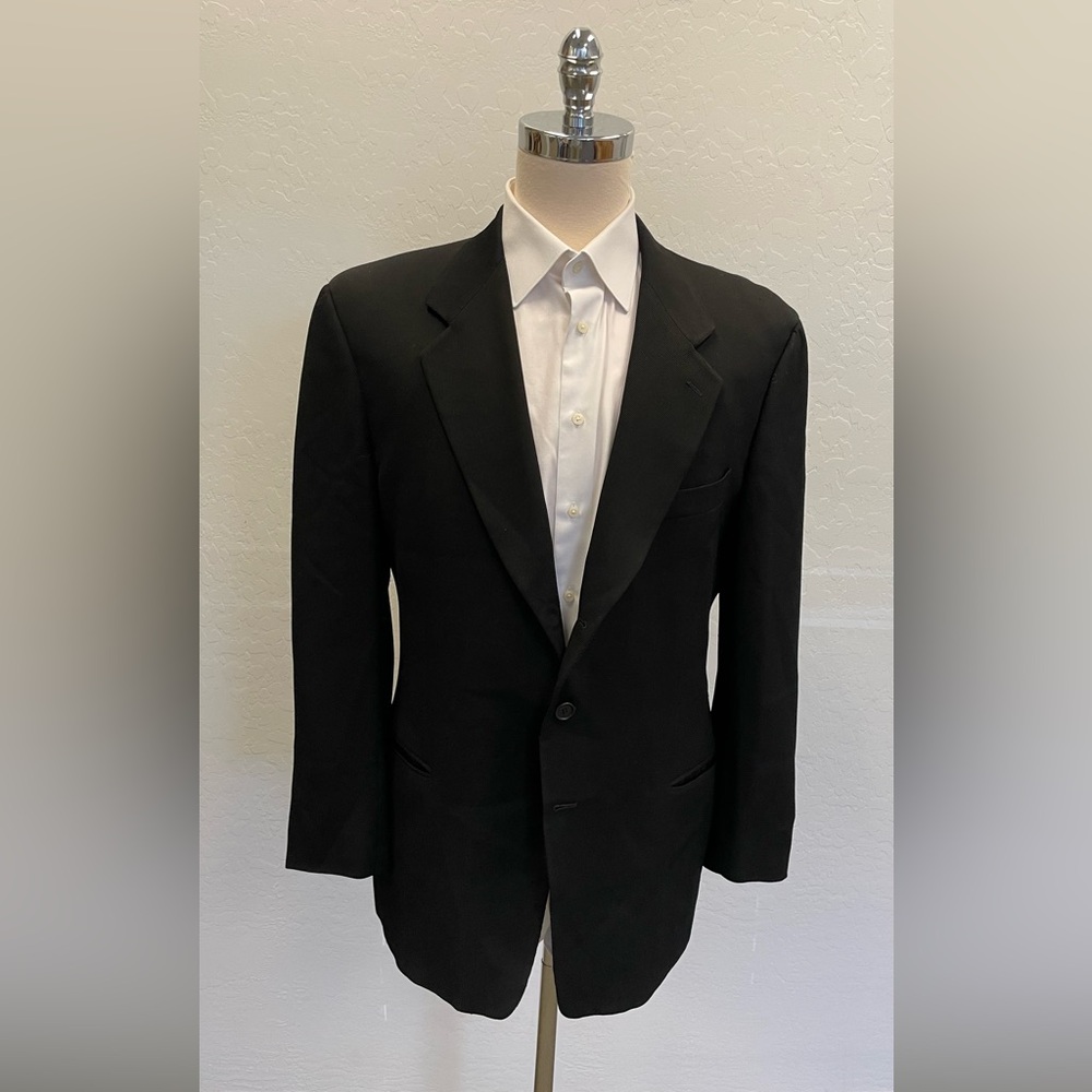 MANI BY GIORGIO ARMANI Vintage Finely Textured Virgin Wool Jacket in Black 44 R